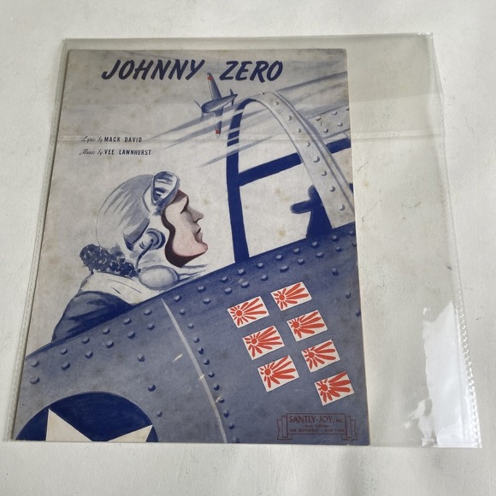 Johnny Zero. WW II Era Sheet Music. 1943 for Piano.‎ Fighter Ace. American.